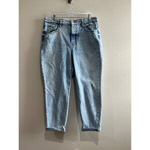 Old Navy O.G. Straight High Rise Jeans Womens 16 Light Wash Slimming